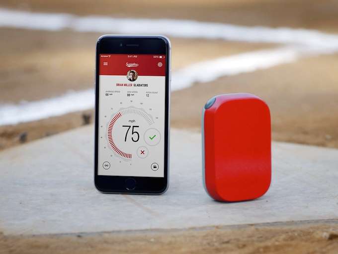 Doppler radar tech device for baseball measures pitching speed