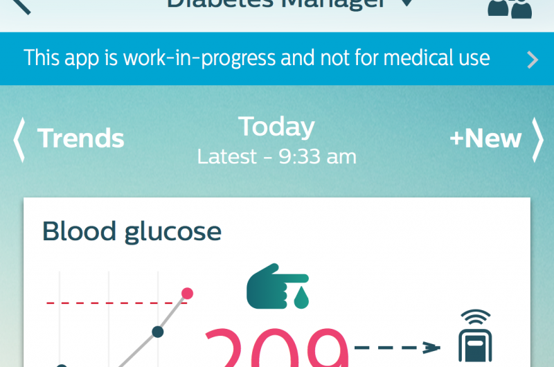 First diabetes prototype app with integrated online community