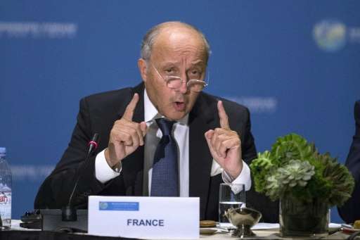 French foreign minister Laurent Fabius, pictured on September 29, 2015, urged countries which have yet to publish greenhouse gas