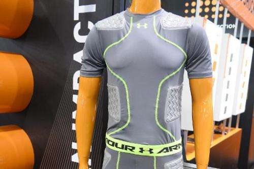 Garments from Under Armour with integrated D30 impact protection material are displayed at the Consumer Electronics Show in Las 