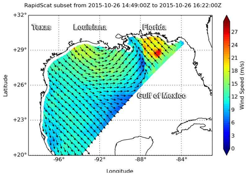 NASA looks at winds, cloud extent of Patricia's remnant hybrid system