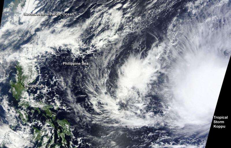 NASA sees birth of Tropical Storm Koppu in Northwestern Pacific