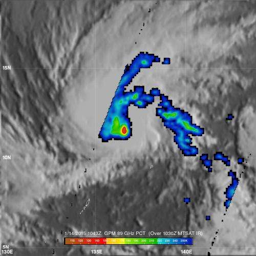 NASA's GPM satellite sees Tropical Storm mekkhala organizing