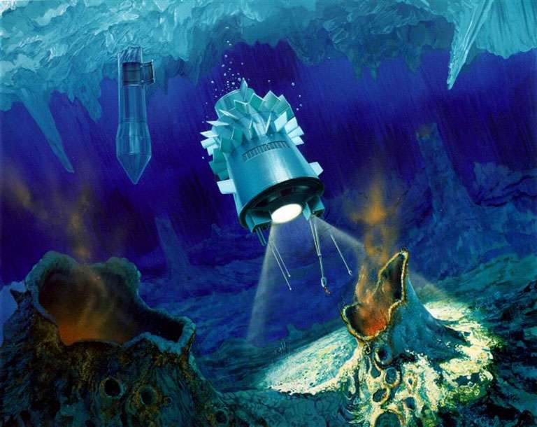 Robotic tunneler may explore icy moons