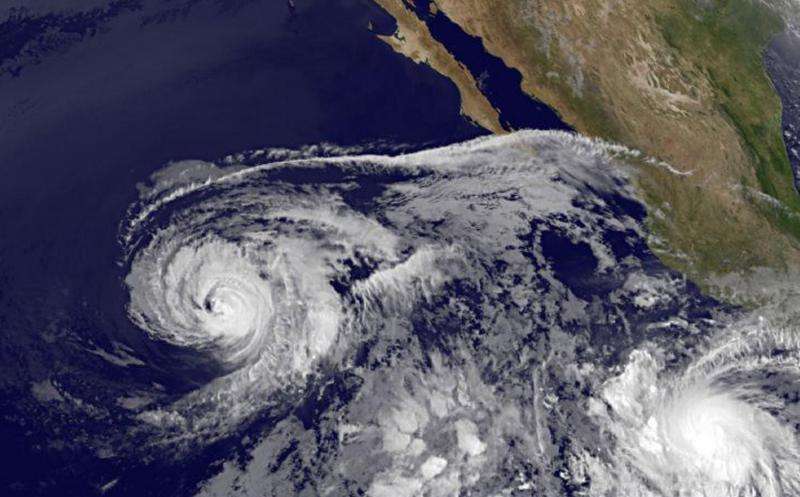 Satellite imagery shows a weaker Hurricane Andres