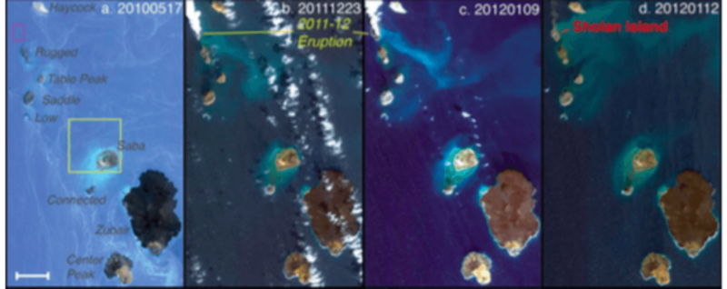 Satellites catch the birth of two volcanic islands