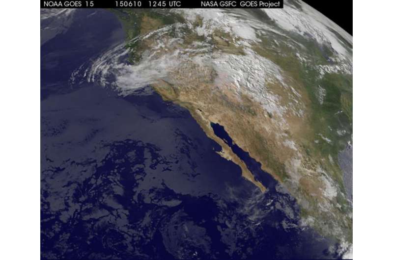 Satellite shows Blanca's remnant moisture over New Mexico today