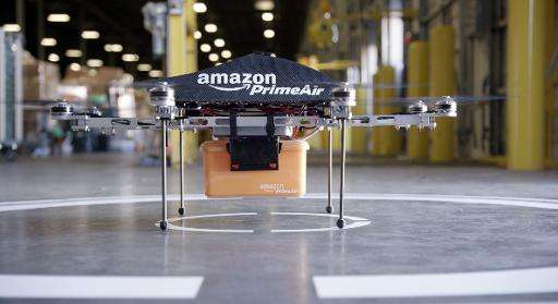 This undated photo released by Amazon on December 1, 2013 shows an &quot;octocopter&quot; mini-drone that would be used to fly s