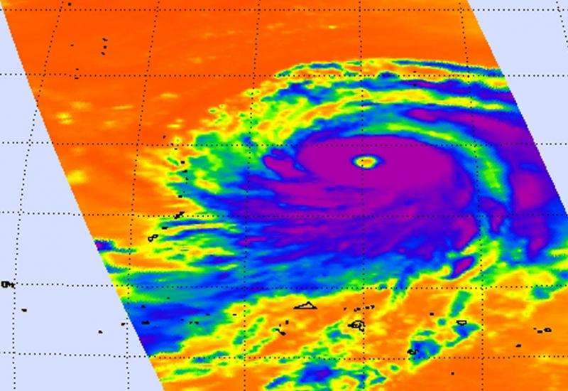 Two views of Super Typhoon Atsani from NASA's Aqua Satellite