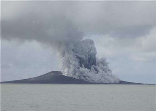 Volcanic eruption in Tonga creates new island