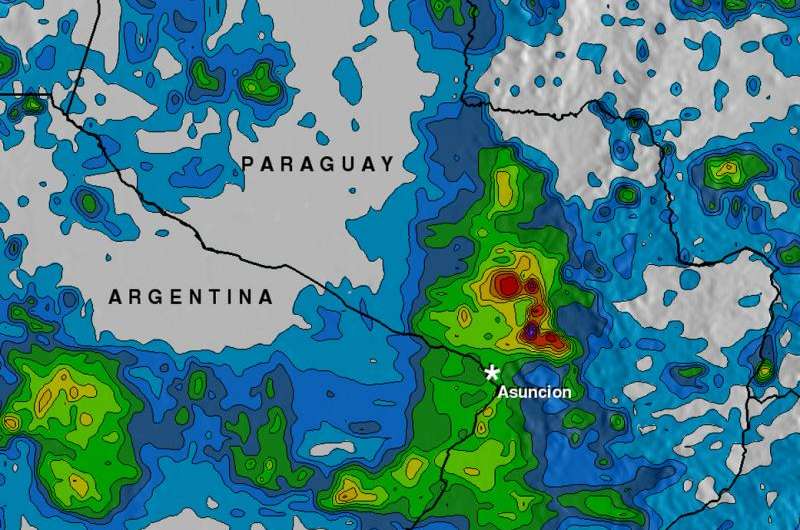NASA analyzes Paraguay's heavy rainfall