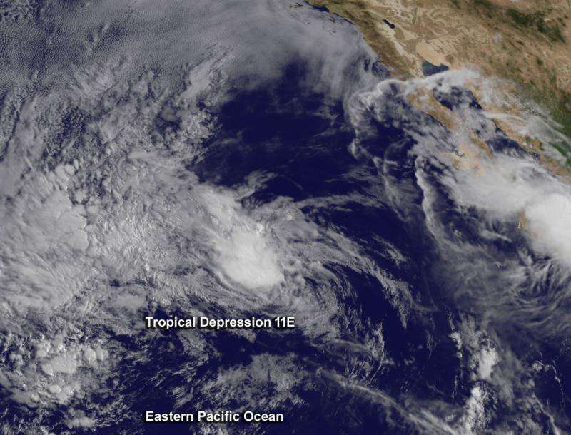 Satellite sees short-lived Tropical Depression 11E