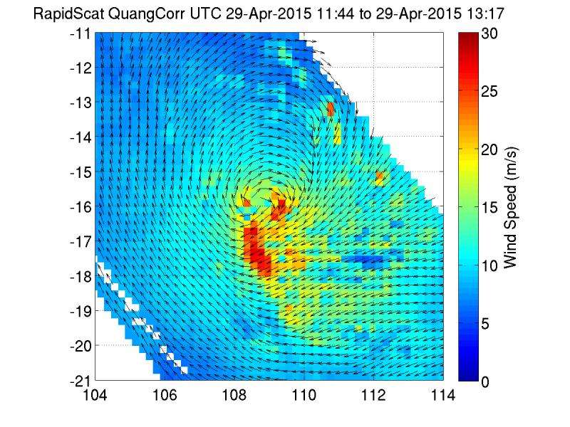 NASA satellite sees Tropical Cyclone Quang making landfall in Western Australia