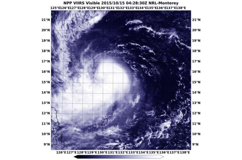 NASA-NOAA's Suomi NPP sees Koppu nearing the Philippines