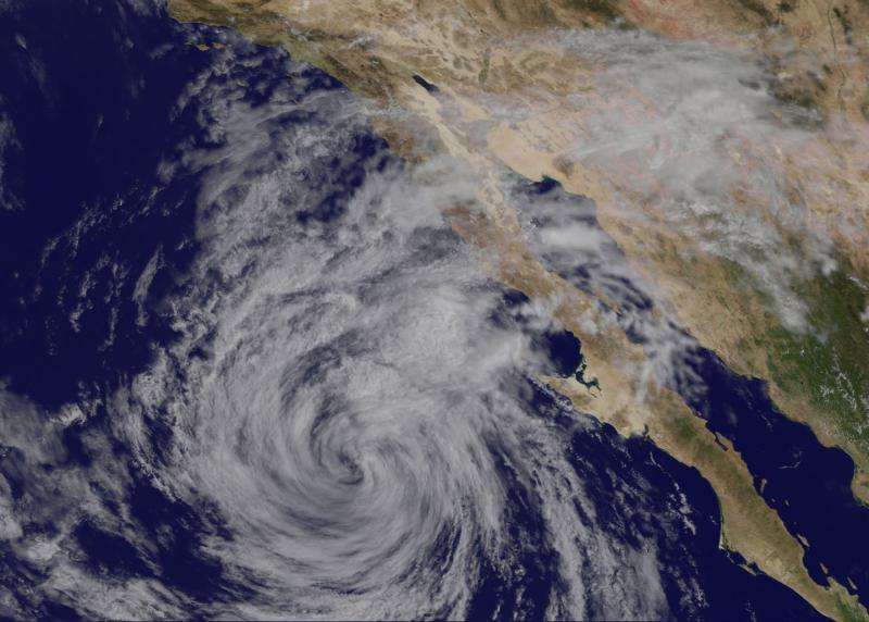 Satellite sees Tropical Storm Linda weakening near Baja California