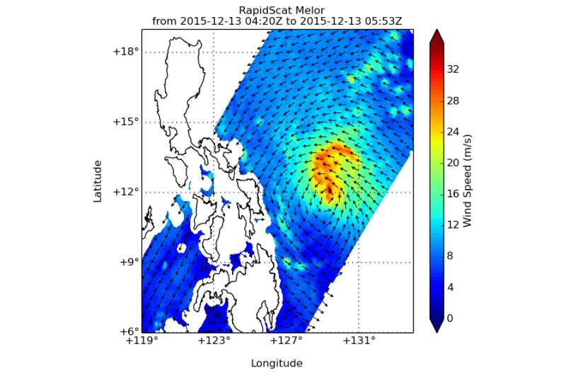 NASA sees Typhoon Melor make landfall in Philippines