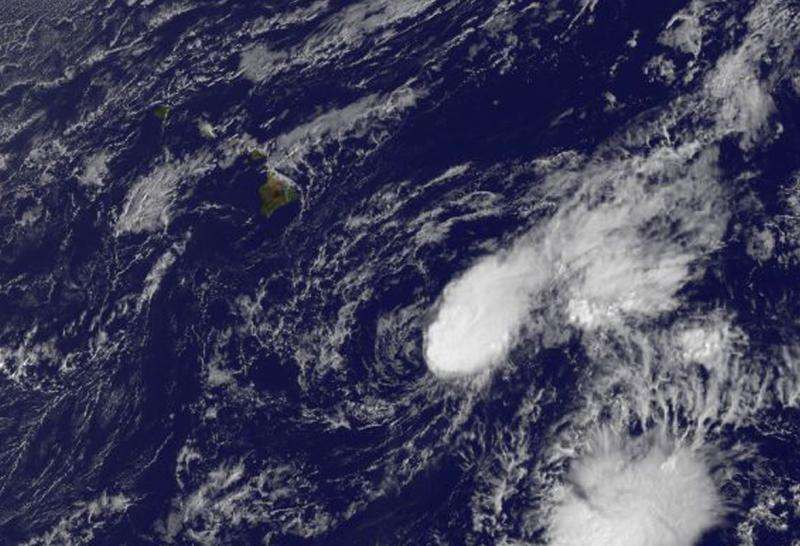 Satellite sees wind shear battering Tropical Depression Nora