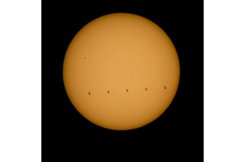 International Space Station transits the sun