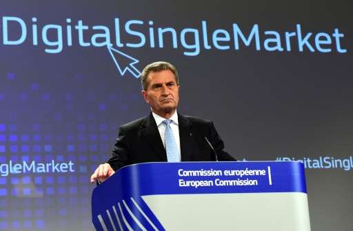 European Commissioner for Digital Economy and Society Gunther Oettinger insists the EU is not discriminating against US tech fir