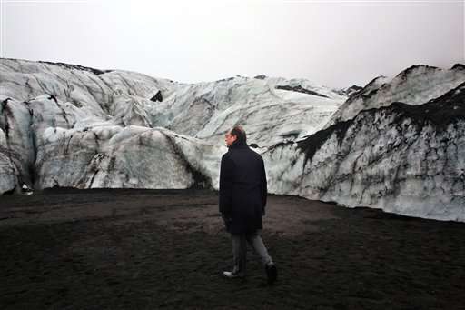 French president in Iceland to see global warming's damage