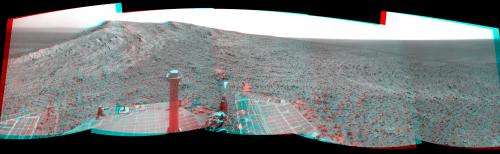 NASA Mars rover Opportunity climbs to high point on rim