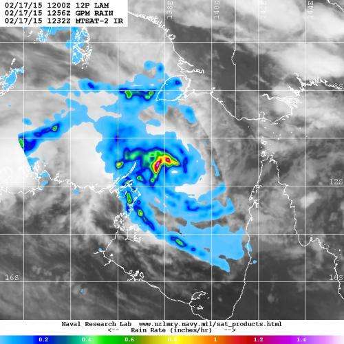 NASA satellites catch birth of Tropical Cyclone Lam in Gulf of Carpentaria