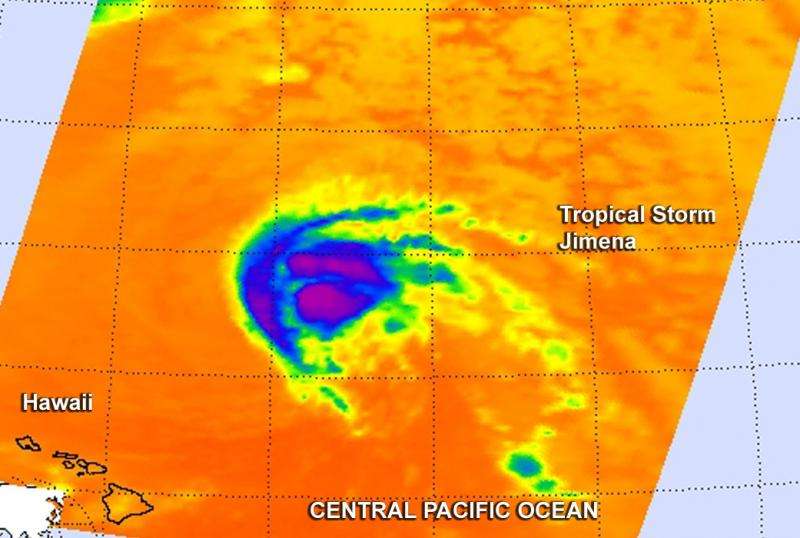 NASA sees wind shear affecting Tropical Storm Jimena
