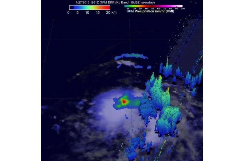 NASA's GPM satellite sees heavy rainfall in new Tropical Depression 8E