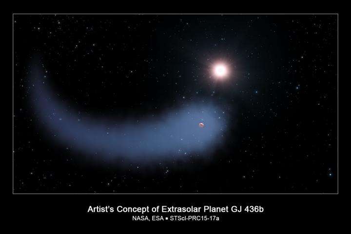 NASA's Hubble sees a 'behemoth' bleeding atmosphere around a warm exoplanet