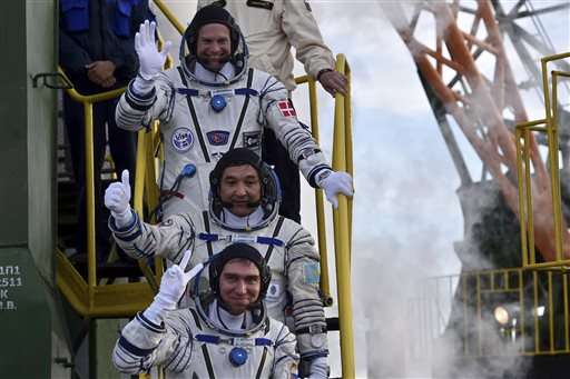 Soyuz with Russian, Dane, Kazakh docks at space station
