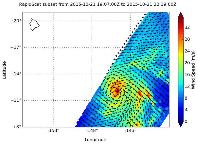 NASA's RapidScat looks at Hurricane Olaf's winds