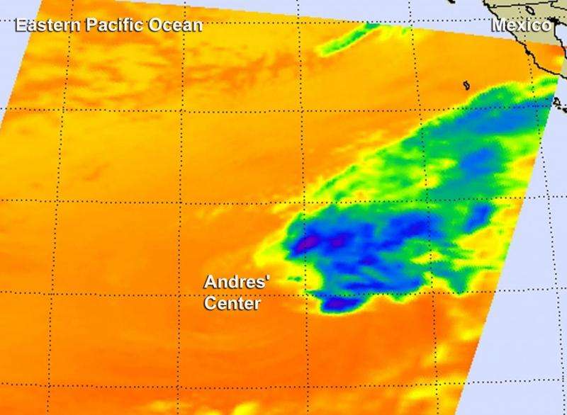 NASA sees Tropical Storm Andres fading RapidScat of Andres