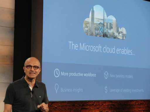 Microsoft chief executive Satya Nadella discusses Microsoft's platform for businesses to tap into the computing platform in the 