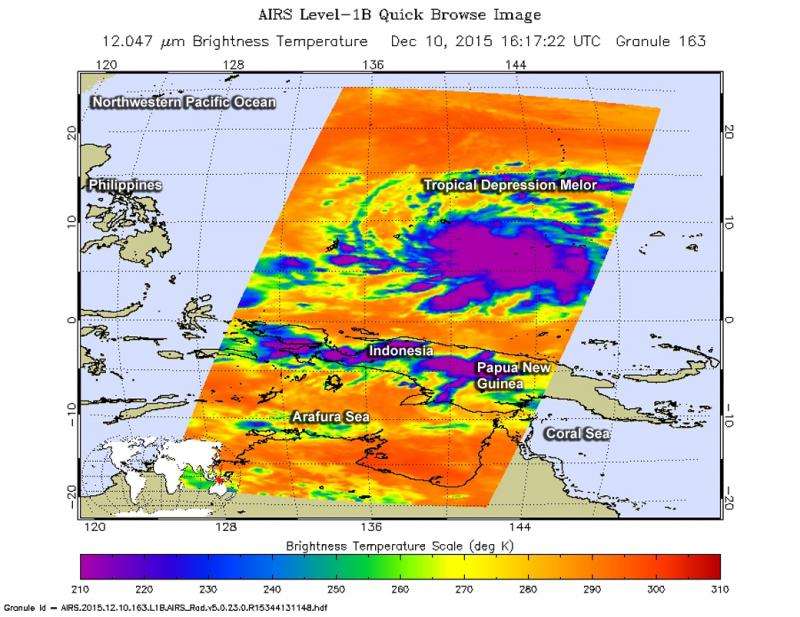 NASA sees formation of Tropical Depression Melor in northwestern Pacific Ocean