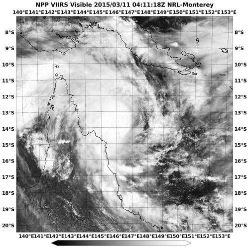 Satellite sees Tropical Cyclone Nathan begin circling near Queensland coast