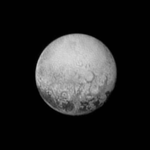 Spotlight shining on Pluto on cold outskirts of solar system