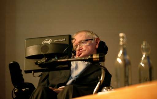 Cosmologist Stephen Hawking, seen December 16, 2015 at the London launch of a science-communication award bearing his name, says
