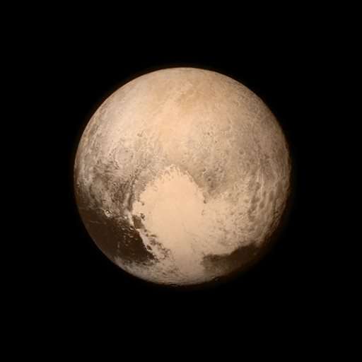 Spotlight shining on Pluto on cold outskirts of solar system