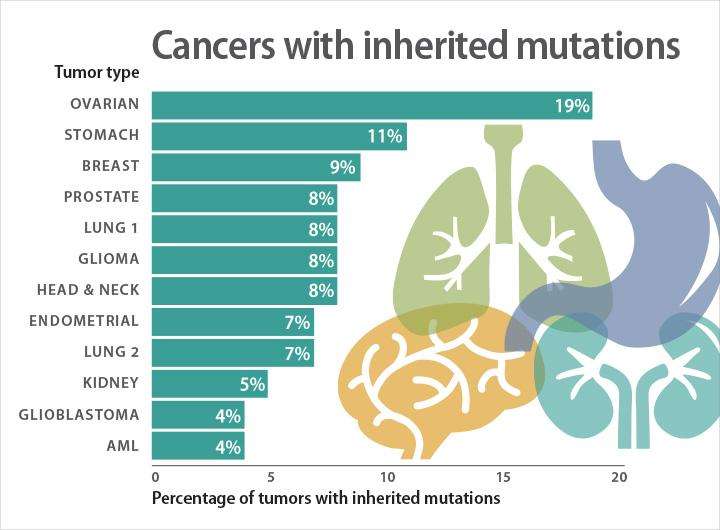 Study uncovers inherited susceptibility across 12 cancer types