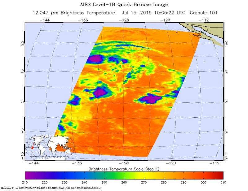 NASA sees Tropical Storm Enrique enter cooler waters, weaken