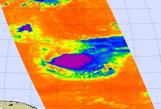NASA, NOAA satellites show wind shear affecting Tropical Storm Ida