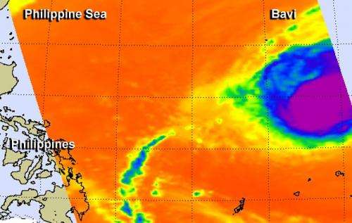 Tropical Cyclone Bavi moving through Philippine Sea