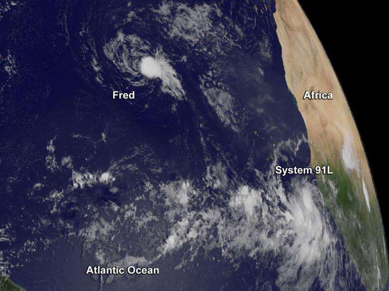 NASA sees Tropical Depression Fred fading, new storm developing