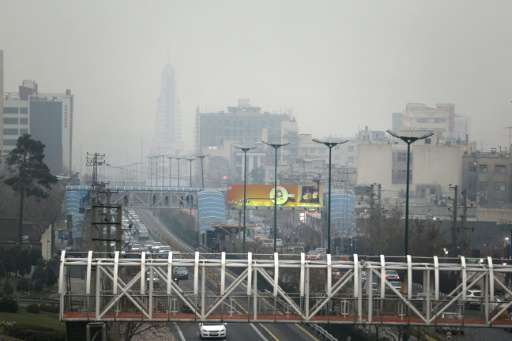 A general view taken from the west of Tehran shows the heavily-polluted skyline of the Iranian capital on December 14, 2015