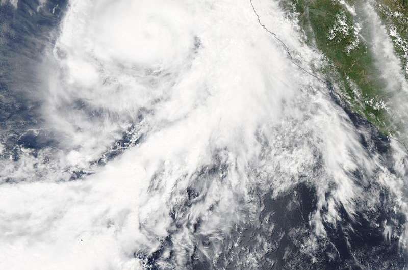 NASA's Aqua satellite sees Hurricane Dolores moving away from Mexico
