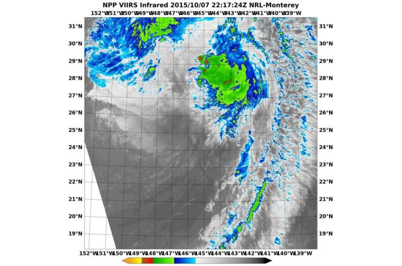 NASA-NOAA's Suomi NPP sees wind-shear battered extra-tropical Oho