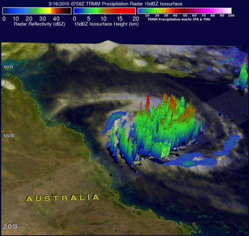 NASA sees Tropical Cyclone Nathan sporting hot towers, heavy rainfall