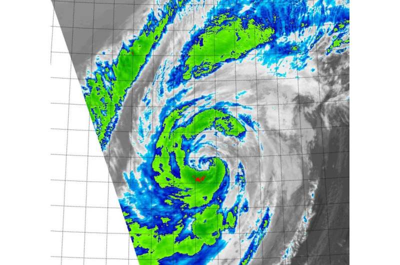 NASA's Terra satellite sees Tropical Storm Atsani stretching out