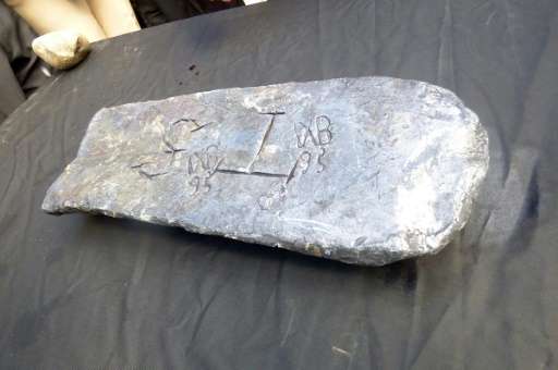 A 50-kilogramme bar which was allegedly recovered by Marine archaeologist Barry Clifford from Sainte Marie, a small island east 