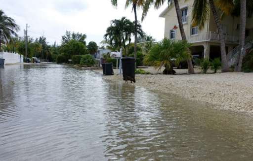 Adams Drive in Key Largo, Florida has been flooded for nearly a month, after high tides were exacerbated by a super moon